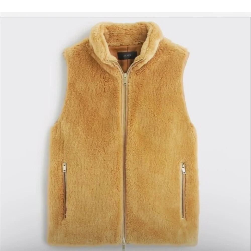 J.Crew Tan Fleece Vest XS
